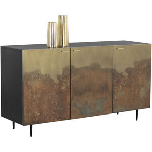 Auburn 60 X 18 inch Antique Brass / Black Sideboard